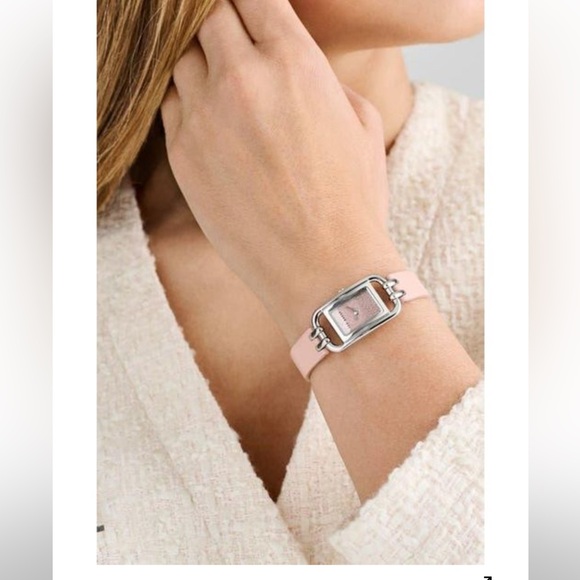 Ted Baker Pink Glitter Dial & Pale Pink Leather Strap Women\'s Watch
